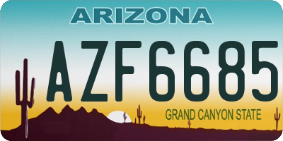 AZ license plate AZF6685