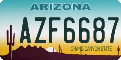 AZ license plate AZF6687