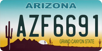 AZ license plate AZF6691