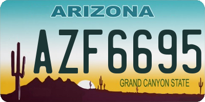 AZ license plate AZF6695