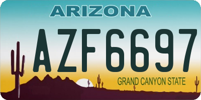 AZ license plate AZF6697