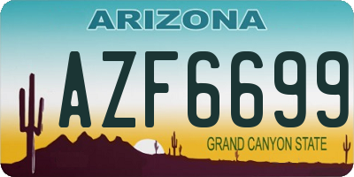 AZ license plate AZF6699