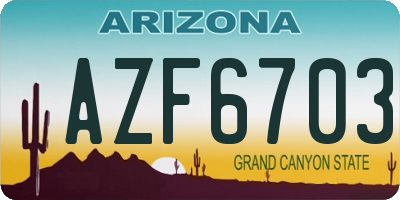 AZ license plate AZF6703