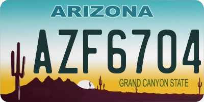 AZ license plate AZF6704