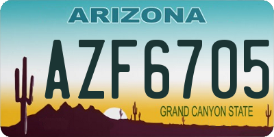 AZ license plate AZF6705