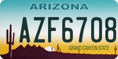 AZ license plate AZF6708