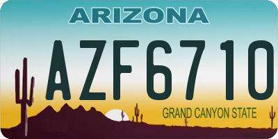 AZ license plate AZF6710