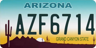 AZ license plate AZF6714