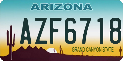 AZ license plate AZF6718