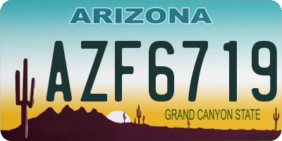 AZ license plate AZF6719