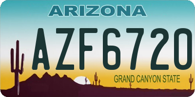 AZ license plate AZF6720