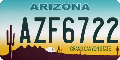 AZ license plate AZF6722