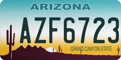 AZ license plate AZF6723