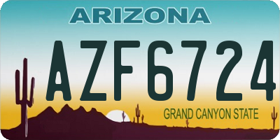 AZ license plate AZF6724