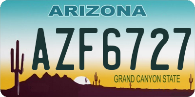 AZ license plate AZF6727