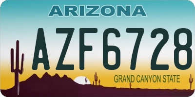 AZ license plate AZF6728
