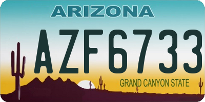 AZ license plate AZF6733