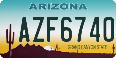 AZ license plate AZF6740