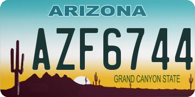 AZ license plate AZF6744
