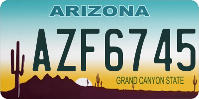 AZ license plate AZF6745