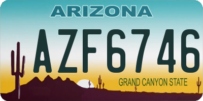 AZ license plate AZF6746