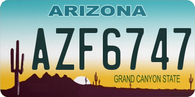 AZ license plate AZF6747