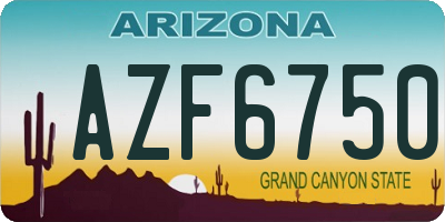 AZ license plate AZF6750