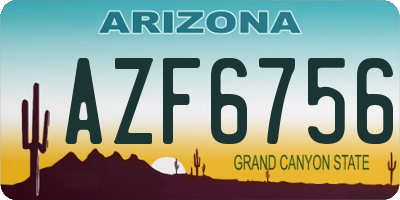 AZ license plate AZF6756