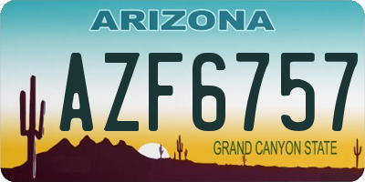 AZ license plate AZF6757