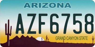 AZ license plate AZF6758