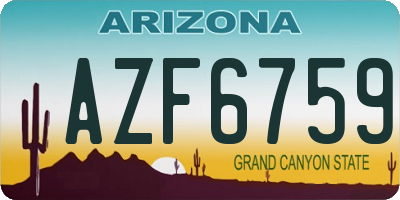 AZ license plate AZF6759