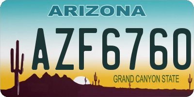 AZ license plate AZF6760