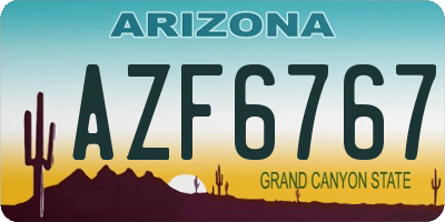 AZ license plate AZF6767