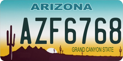 AZ license plate AZF6768