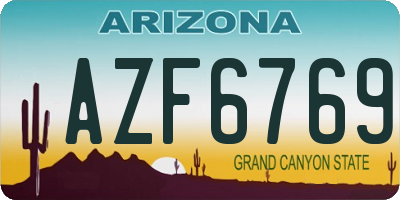 AZ license plate AZF6769