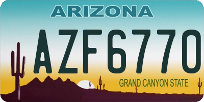 AZ license plate AZF6770