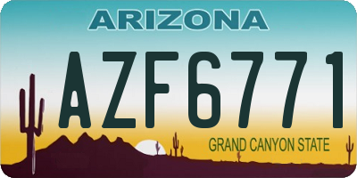 AZ license plate AZF6771