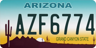 AZ license plate AZF6774