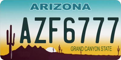 AZ license plate AZF6777
