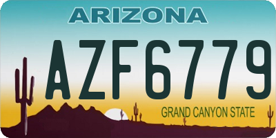 AZ license plate AZF6779
