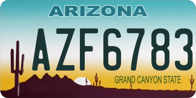AZ license plate AZF6783