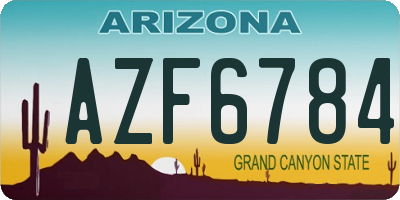 AZ license plate AZF6784