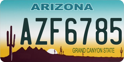 AZ license plate AZF6785