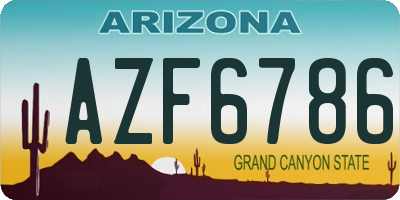 AZ license plate AZF6786
