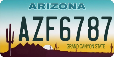 AZ license plate AZF6787