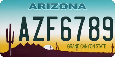 AZ license plate AZF6789