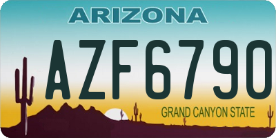 AZ license plate AZF6790