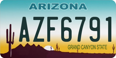 AZ license plate AZF6791