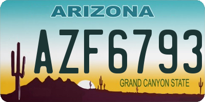 AZ license plate AZF6793