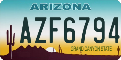 AZ license plate AZF6794